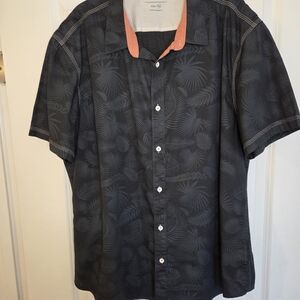 Cypress Club Men's Black Hawiian Tropical Shirt 100% Cotton Sz XL Preloved